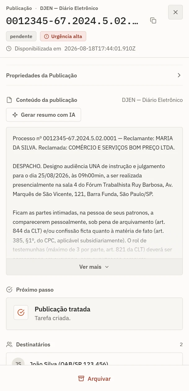 A mesma publicação aberta no celular, com o conteúdo integral.
